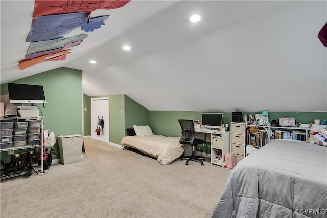 12900 Spring Run Rd, Midlothian, VA 23112 - carpeted bedroom with lofted ceiling and recessed lighting