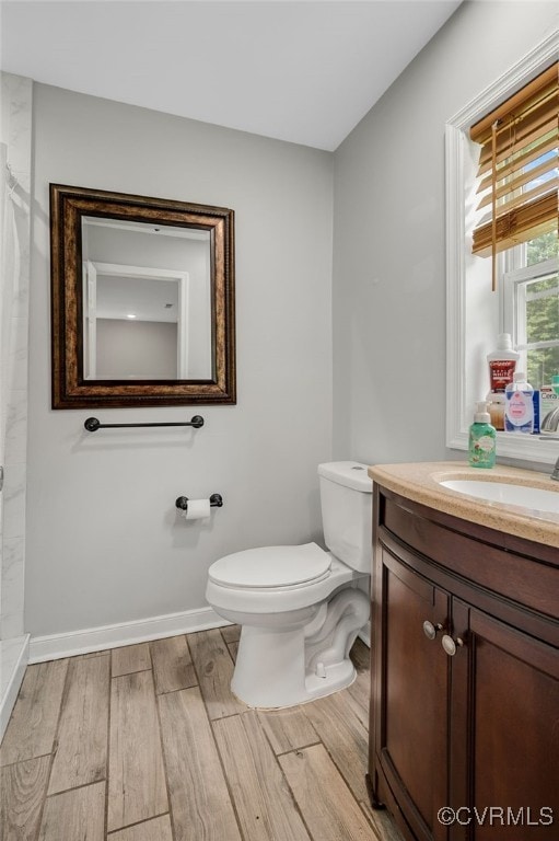 12900 Spring Run Rd, Midlothian, VA 23112 - bathroom with vanity, wood finished floors, and curtained shower