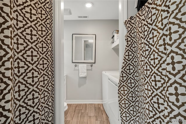 12900 Spring Run Rd, Midlothian, VA 23112 - bathroom with independent washer and dryer, wood finished floors, and vanity