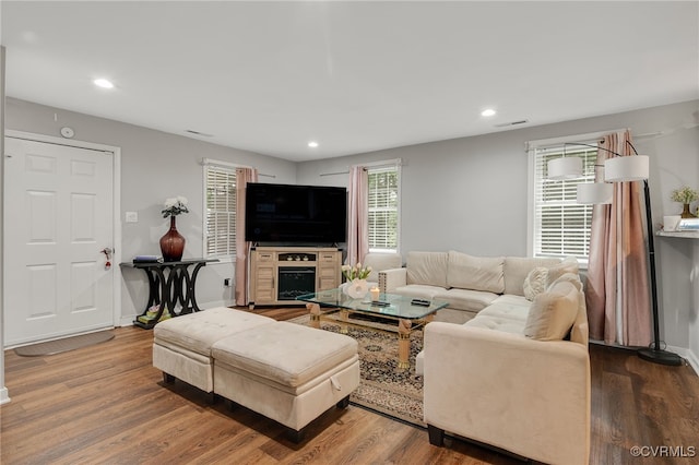 12900 Spring Run Rd, Midlothian, VA 23112 - living area with wood finished floors and recessed lighting