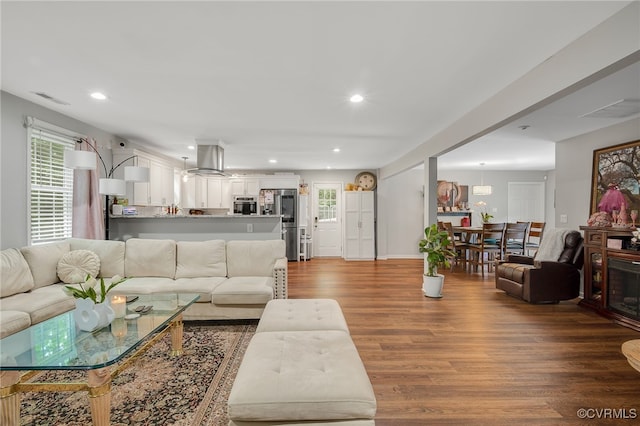 12900 Spring Run Rd, Midlothian, VA 23112 - living area with wood finished floors and recessed lighting