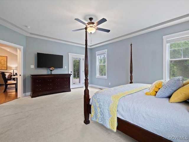1130 Sparrows Ln, Powhatan, VA 23139 - bedroom with access to outside, multiple windows, carpet flooring, and ceiling fan