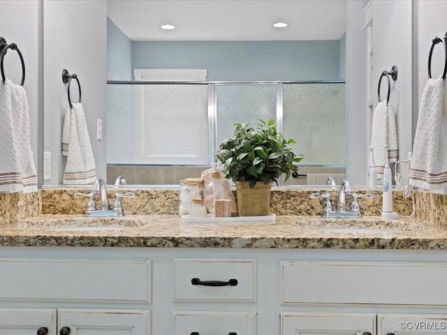 1130 Sparrows Ln, Powhatan, VA 23139 - full bath featuring double vanity and a stall shower