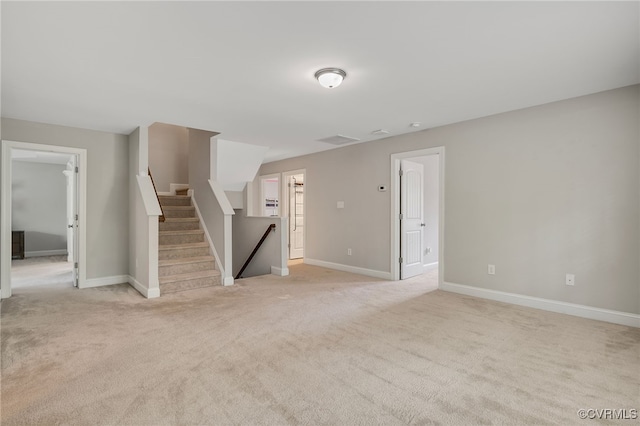 8307 Blackrail Pl, Chesterfield, VA 23832 - unfurnished living room with light carpet and stairs