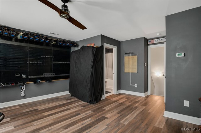 8307 Blackrail Pl, Chesterfield, VA 23832 - interior space featuring wood finished floors, a ceiling fan, and connected bathroom