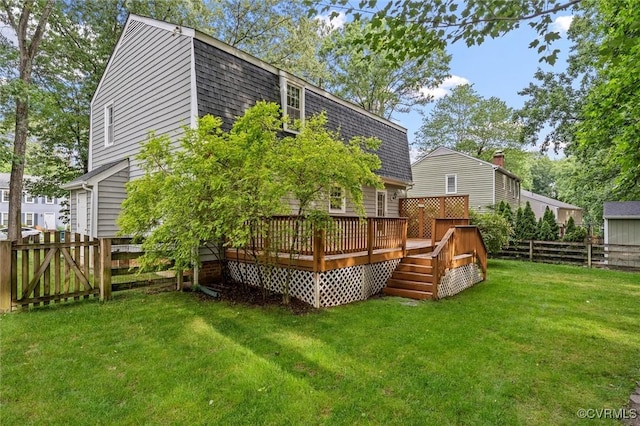 4709 Tameo Ct, Glen Allen, VA 23060 - back of property with a fenced backyard, a deck, and roof with shingles