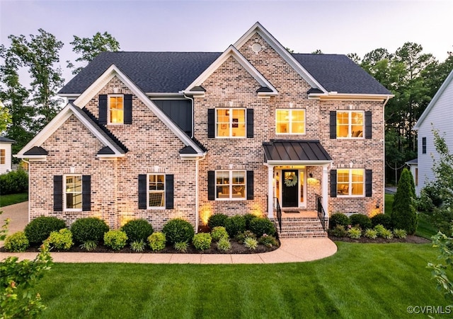 11075 Ellis Meadows Ln, Glen Allen, VA 23059 - view of front of home featuring brick siding and a front lawn