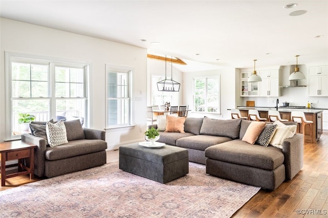 11075 Ellis Meadows Ln, Glen Allen, VA 23059 - living area featuring wood-type flooring and recessed lighting