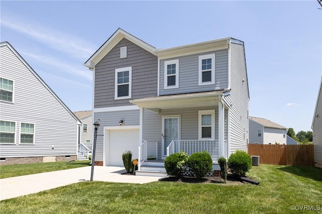 1712 Binford Ct, Cobbs Creek, VA 23223 - traditional home with covered porch, a garage, and driveway