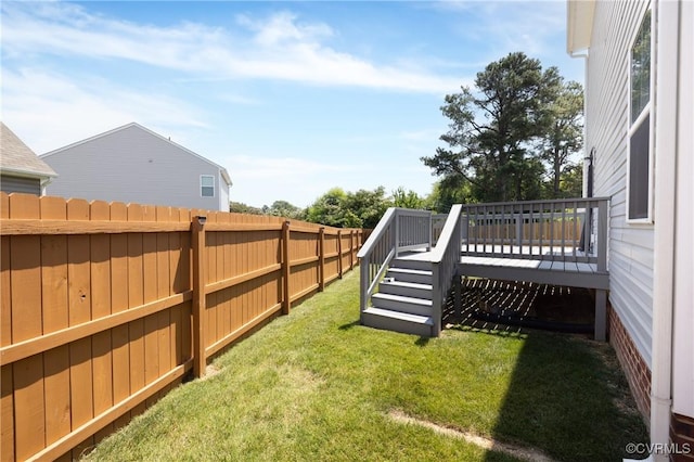 1712 Binford Ct, Cobbs Creek, VA 23223 - view of yard with a wooden deck