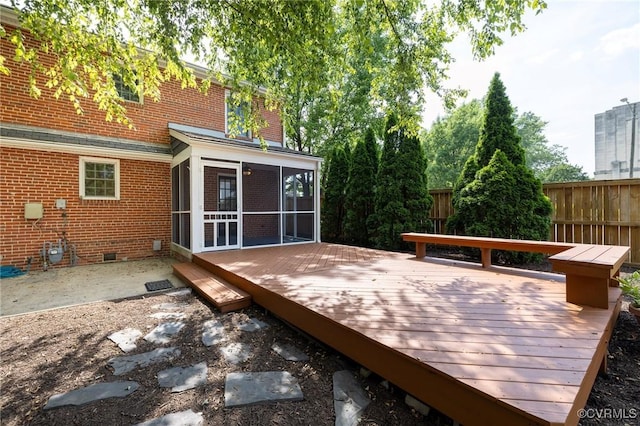 4024 W Grace St, Richmond, VA 23230 - wooden terrace with a sunroom