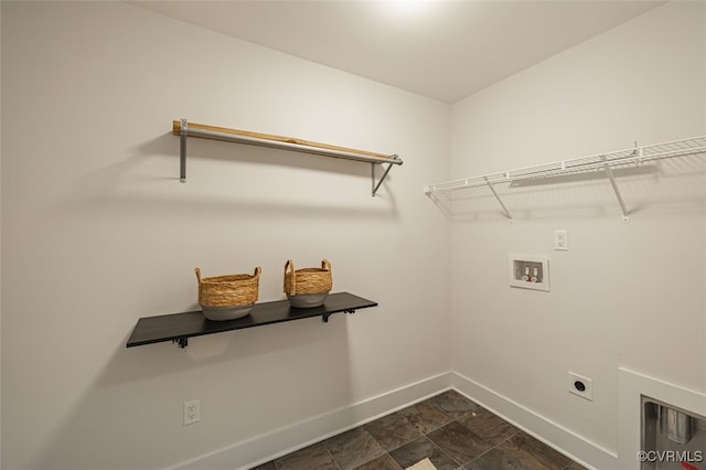 9377 Magnolia Blossom Rd, Ashland, VA 23005 - washroom with hookup for a washing machine, hookup for an electric dryer, and dark stone finish flooring
