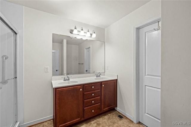 9949 Reymet Ct, North Chesterfield, VA 23237 - full bath with double vanity and an enclosed shower
