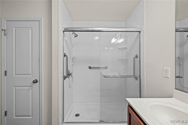 9949 Reymet Ct, North Chesterfield, VA 23237 - full bathroom featuring a stall shower and vanity