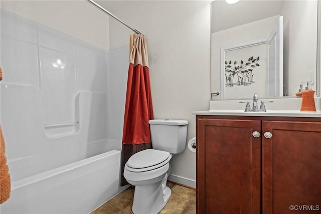 9949 Reymet Ct, North Chesterfield, VA 23237 - full bath with vanity, shower / bath combo, and tile patterned floors