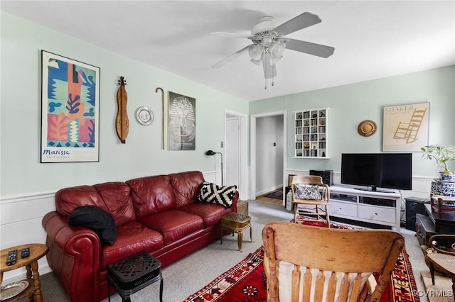 1708 Hollandale Rd, Henrico, VA 23238 - carpeted living area featuring ceiling fan