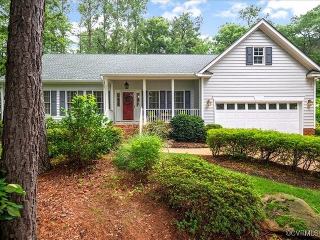 4416 Killiam Ct, Henrico, VA 23060 - view of front of property featuring covered porch, a garage, and a shingled roof