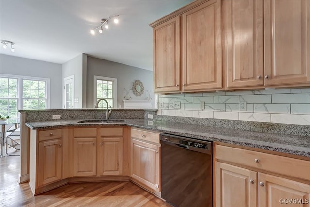 5501 Pine Needles Ter, Providence Forge, VA 23140 - kitchen with dishwasher, plenty of natural light, a peninsula, and light brown cabinetry
