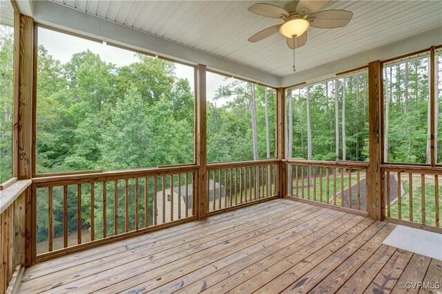 5501 Pine Needles Ter, Providence Forge, VA 23140 - wooden deck featuring ceiling fan