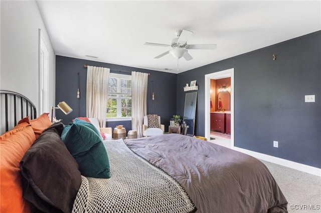 909 Harmony Rd, Glen Allen, VA 23059 - carpeted bedroom featuring ceiling fan and ensuite bathroom
