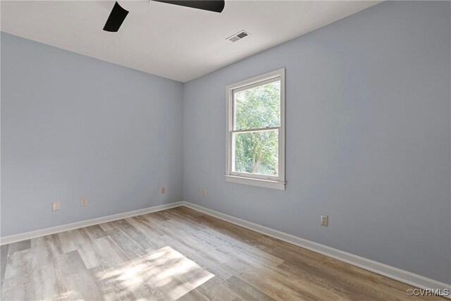 72 Whispering Pine Ln, Bumpass, VA 23024 - unfurnished room with a ceiling fan and light wood-style floors