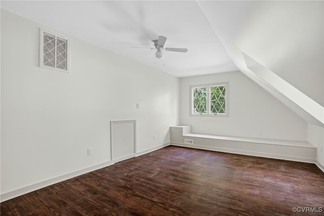 8327 Fulham Ct, Richmond, VA 23227 - bonus room featuring vaulted ceiling, a ceiling fan, and dark wood-style floors