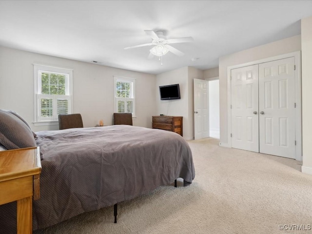 1960 Teal Ln, Powhatan, VA 23139 - bedroom with light carpet and a ceiling fan