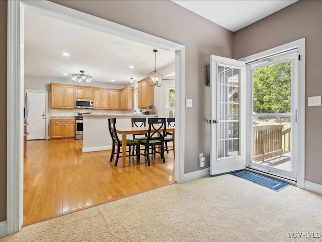 1960 Teal Ln, Powhatan, VA 23139 - dining room featuring healthy amount of natural light, light wood-type flooring, and recessed lighting