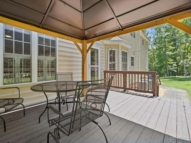 1960 Teal Ln, Powhatan, VA 23139 - wooden deck with outdoor dining area and a gazebo