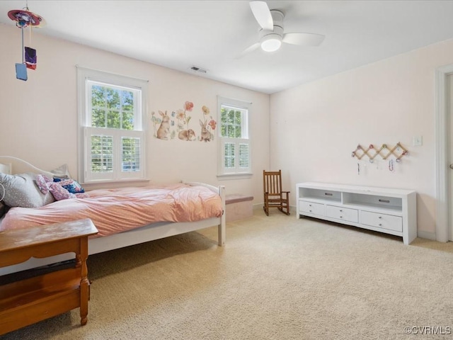 1960 Teal Ln, Powhatan, VA 23139 - carpeted bedroom featuring a ceiling fan