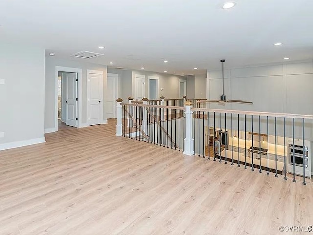 4788 Powhatan Lakes Rd, Powhatan, VA 23139 - empty room featuring light wood finished floors, recessed lighting, and ceiling fan