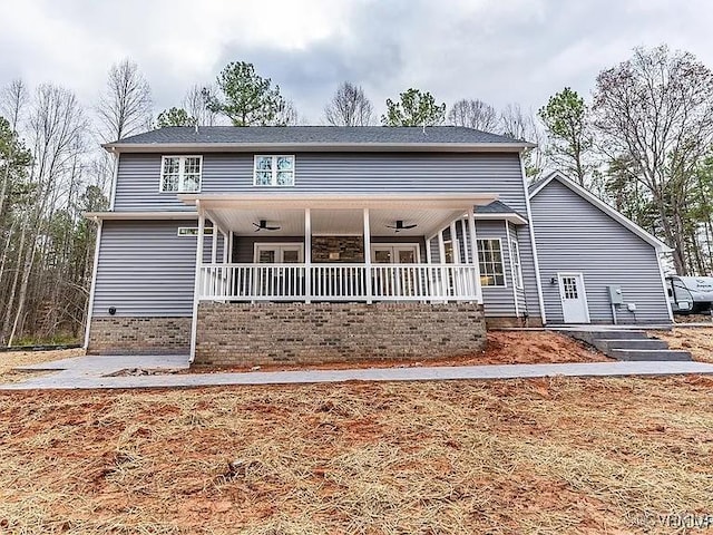 4788 Powhatan Lakes Rd, Powhatan, VA 23139 - view of front facade with a ceiling fan and a porch