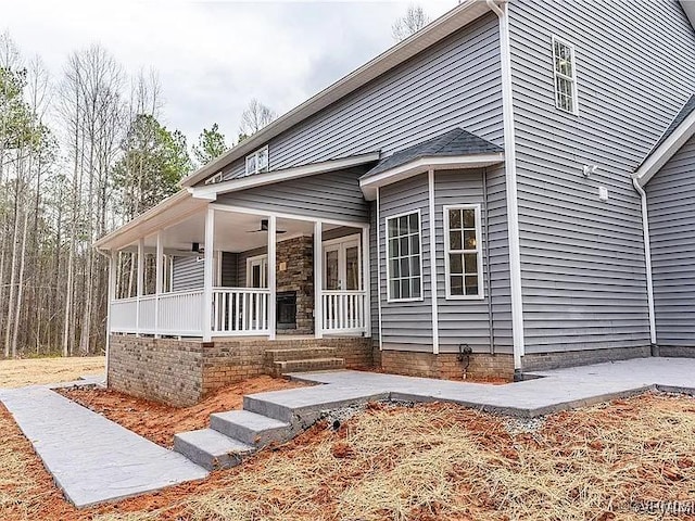 4788 Powhatan Lakes Rd, Powhatan, VA 23139 - view of front of house featuring a porch and ceiling fan