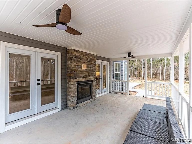 4788 Powhatan Lakes Rd, Powhatan, VA 23139 - view of patio featuring a ceiling fan and french doors