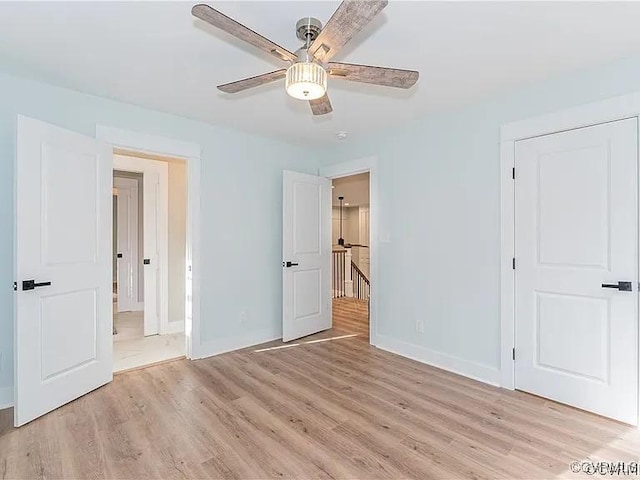 4788 Powhatan Lakes Rd, Powhatan, VA 23139 - unfurnished bedroom featuring light wood-style floors and a ceiling fan