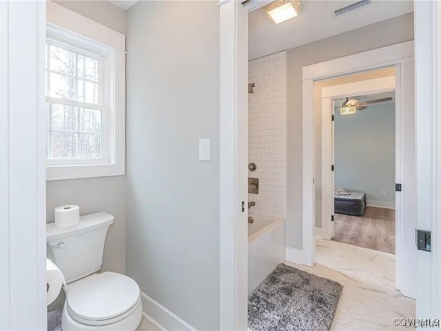 4788 Powhatan Lakes Rd, Powhatan, VA 23139 - bathroom featuring bathing tub / shower combination and toilet