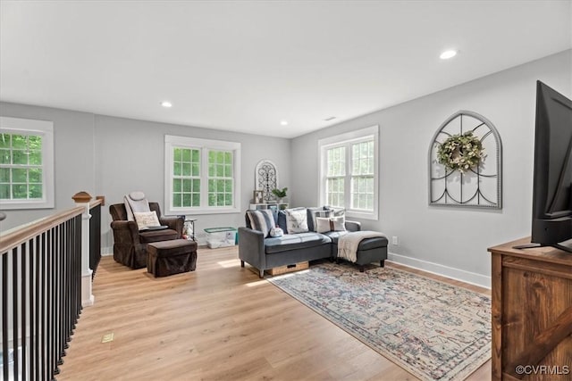 4788 Powhatan Lakes Rd, Powhatan, VA 23139 - living area featuring healthy amount of natural light, light wood-style flooring, and recessed lighting