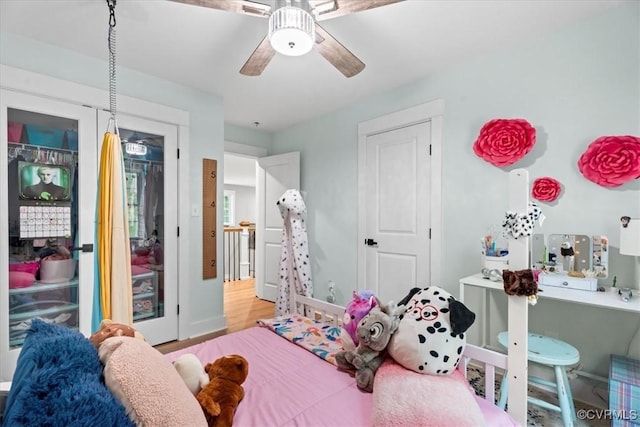 4788 Powhatan Lakes Rd, Powhatan, VA 23139 - bedroom with wood finished floors and ceiling fan