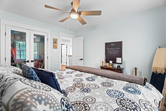 4788 Powhatan Lakes Rd, Powhatan, VA 23139 - bedroom with french doors and a ceiling fan