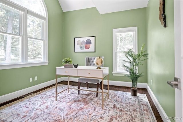 14221 Sylvan Ridge Rd, Chesterfield, VA 23838 - home office with wood finished floors and baseboards