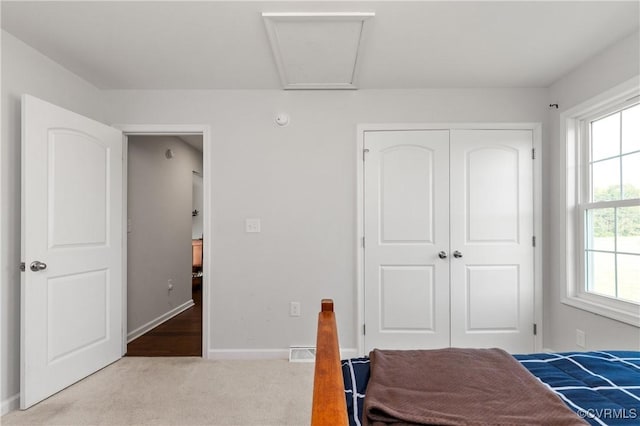4473 Pin Oak Rd, Prospect, VA 23960 - carpeted bedroom featuring a closet and attic access