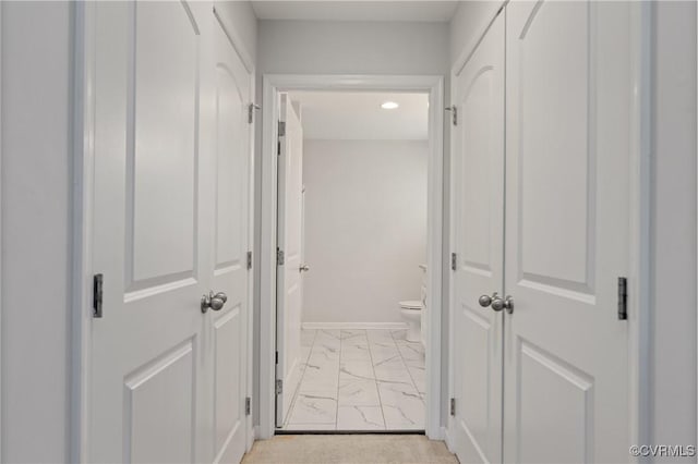 4473 Pin Oak Rd, Prospect, VA 23960 - hall with light marble finish flooring and recessed lighting