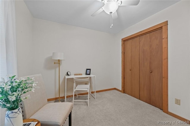 11192 Eventide Ln, Gloucester, VA 23061 - living area with carpet floors and ceiling fan