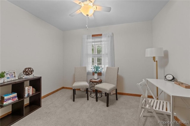11192 Eventide Ln, Gloucester, VA 23061 - sitting room with carpet and ceiling fan