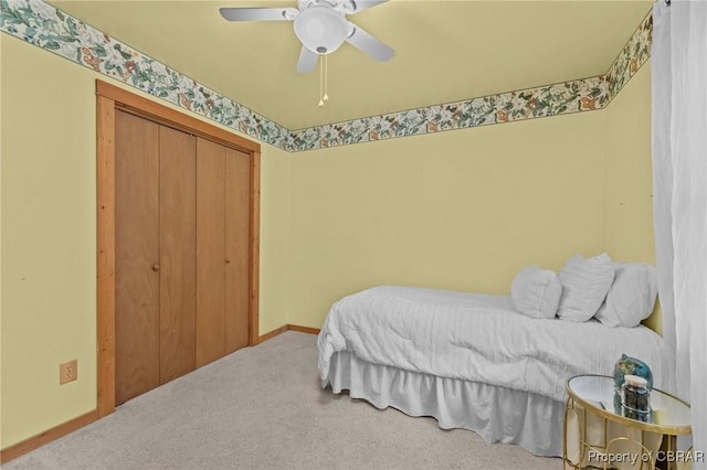 11192 Eventide Ln, Gloucester, VA 23061 - carpeted bedroom featuring a ceiling fan and a closet