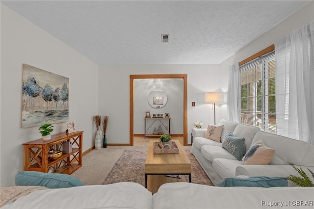 11192 Eventide Ln, Gloucester, VA 23061 - living area with carpet and a textured ceiling