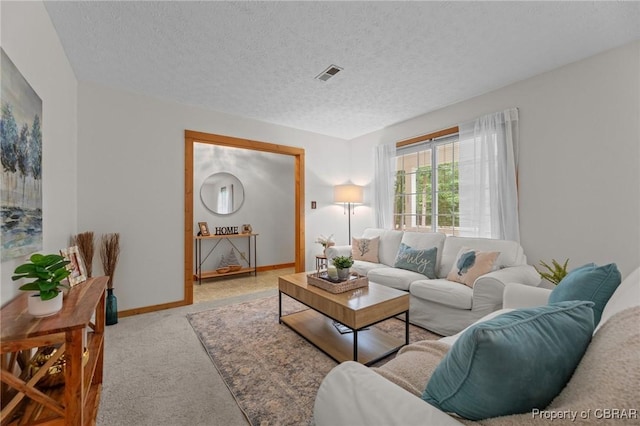 11192 Eventide Ln, Gloucester, VA 23061 - living room featuring carpet floors and a textured ceiling