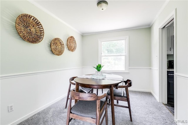 619 Winnetka Ave, Richmond, VA 23227 - dining area with light colored carpet and ornamental molding