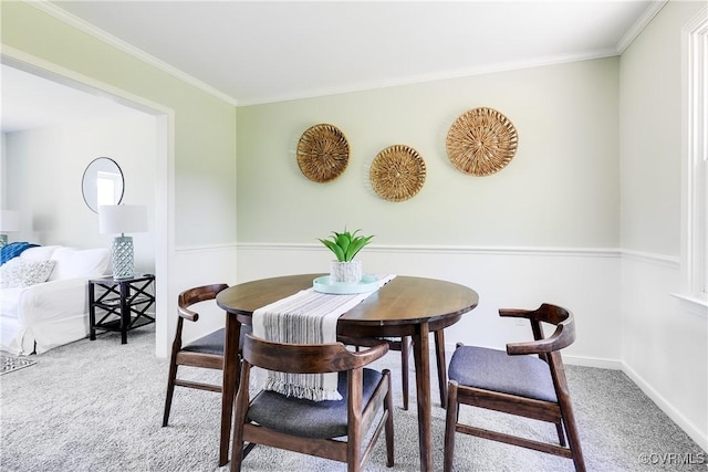 619 Winnetka Ave, Richmond, VA 23227 - dining space with carpet flooring and ornamental molding