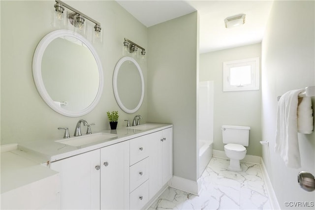 619 Winnetka Ave, Richmond, VA 23227 - full bathroom featuring double vanity and marble finish flooring